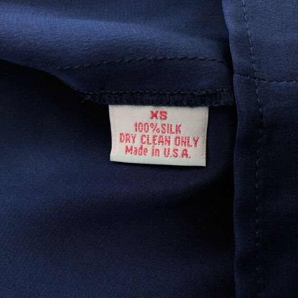 Geren Ford Pleats & Studs Sleeveless Silk Blouse In Navy - Picture 9 of 11